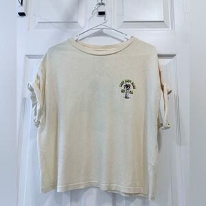 RVCA Cream Graphic Palm Oversized Crop Tee